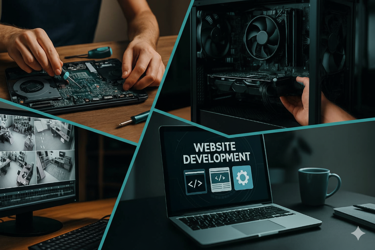 Aktywny informatyk przy komputerze